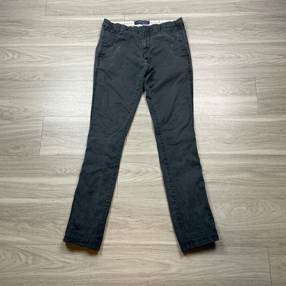 Zara Pants Mens 30 Black Slim Stretch Chino Casual